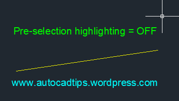 Prehighlighting 1 OFF