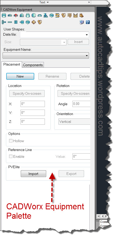CADWorx Equipment Palette